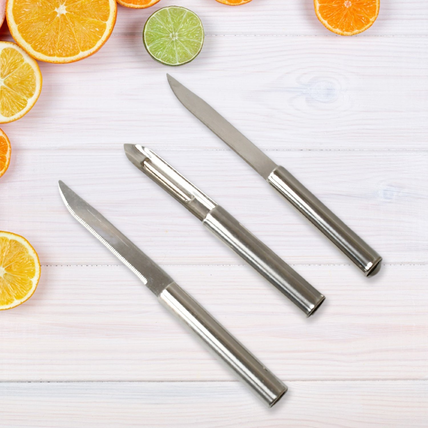 Stainless Steel Multipurpose Sharp Cutting Knife for Fruit Meat Vegetables 3 Pc