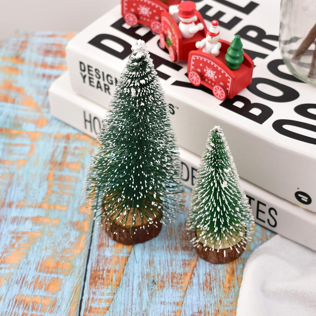 Mini Artificial Christmas Tree with Snow Effect (1 Pc)