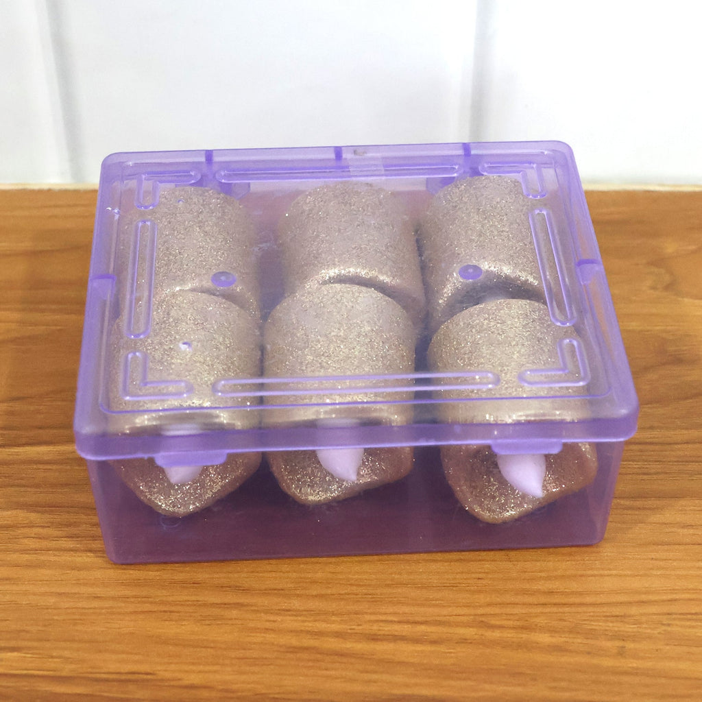 Christmas Premium Glitter LED Tealight Candles (6 Pc Set)