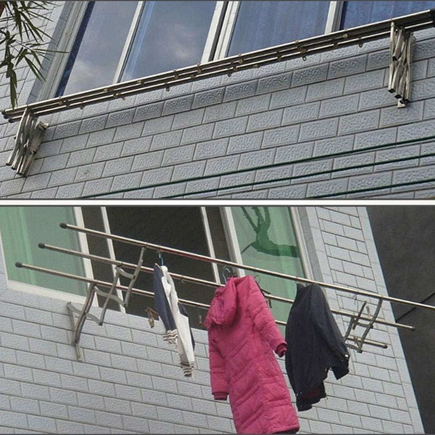 Clothes Rail Rack for Drying Clothes with Foldable Airer & Towel Holder for Home