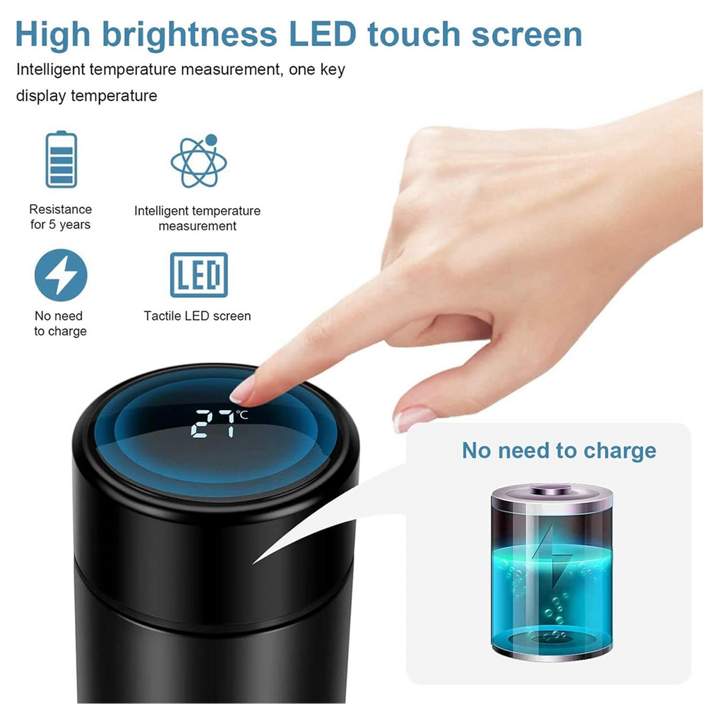 0726 Vacuum Insulated Water Bottle with LED Temperature Display (1 Pc / Multicolor)