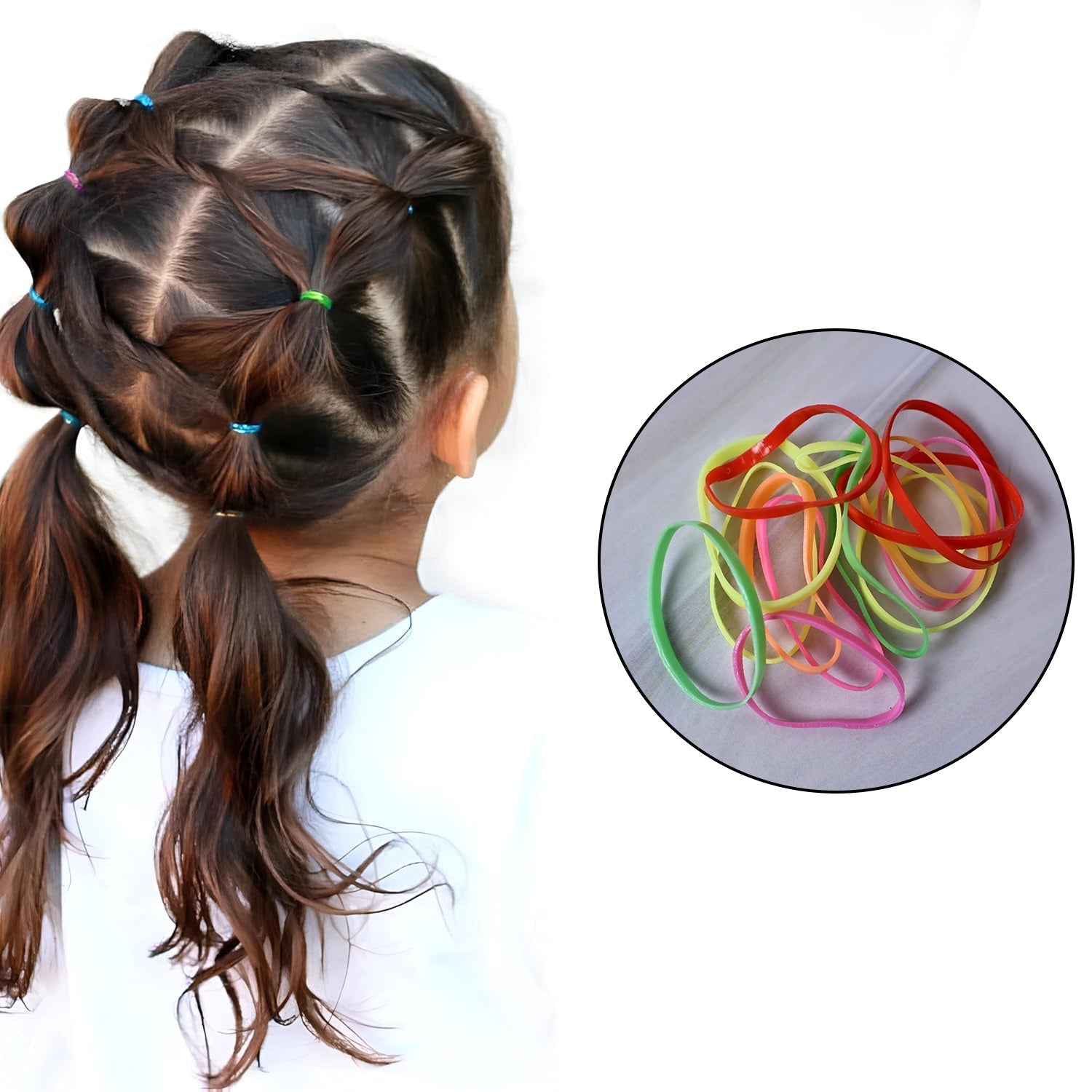 Kids Hair Bands, Rubber Bands & Cute Hair Clips in Storage Box (Mix Design / 1 Set)