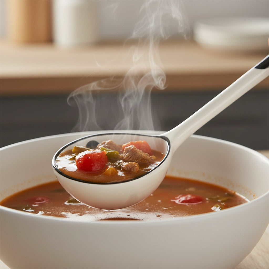Premium 17 cm Heat-Resistant Ceramic Soup Ladle